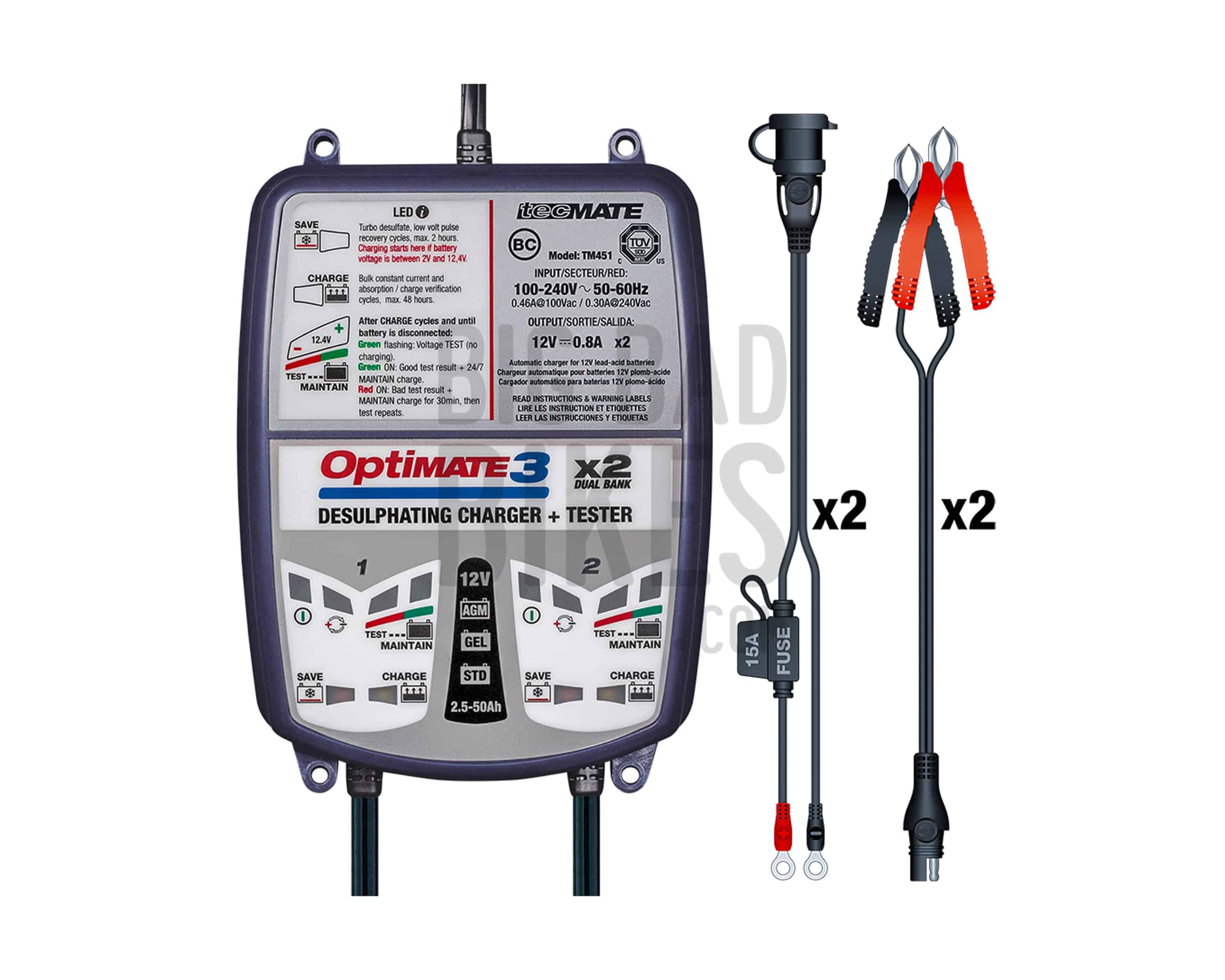 OptiMate 3 (EN) - The most trusted motorcycle battery saving charger. 