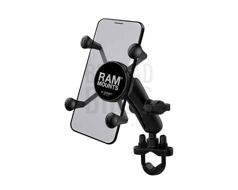 RAM Mounts Handlebar Rail Mount with Zinc Coated U-Bolt Base and Universal X-Grip® Holder