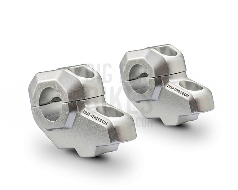 SW-Motech Barback Risers - 30mm Rise, 21mm Back, 22mm Handlebar - Silver