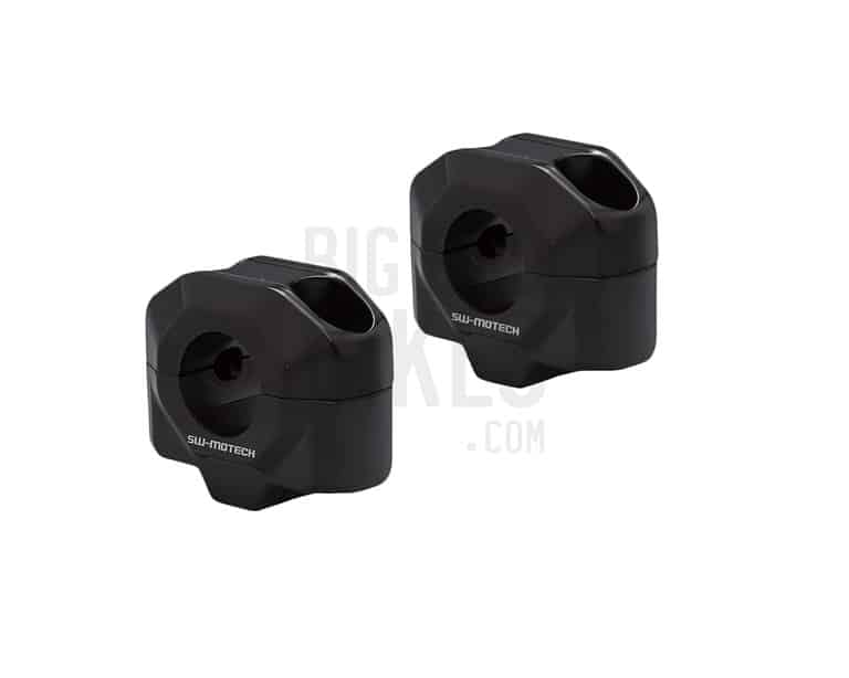 SW-Motech 20mm Handlebar Risers for 22mm Handlebars - Black