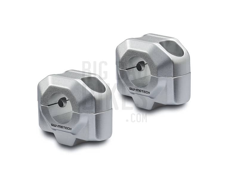 SW-Motech 20mm Handlebar Risers for 22mm Handlebars - Silver