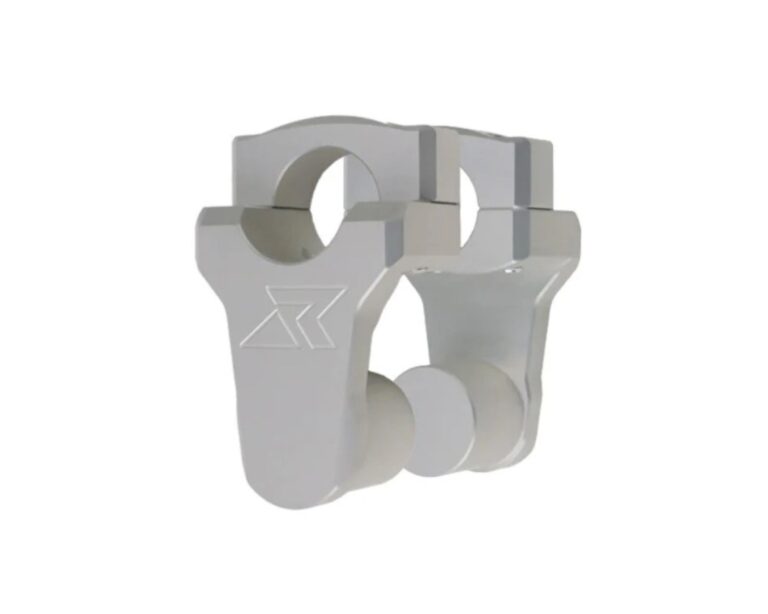 Rox Pivoting Handlebar Risers - 61mm Rise, 31.75mm Handlebar - Anodized Clear - For BMW R 1300 GS/GSA/Trophy